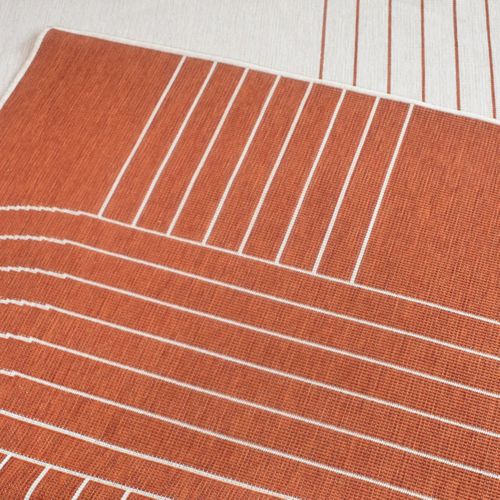 Tapis Extérieur, Kilim Reversible 120x170  Bb Reversible Terracota Et Crème