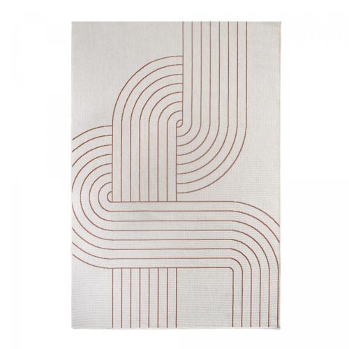 Tapis Extérieur, Kilim Reversible 200x290  Bb Reversible Terracota Et Crème