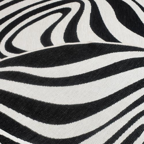Tapis Rond D'extérieur, Kilim Reversible 200x290 Al Reversible Noir Et Blanc