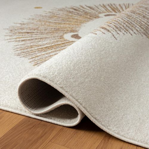 Tapis Enfant 200x290 Rectangle Tissé Crème Motif Animaux Sweetlion