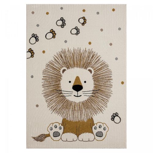 Tapis Enfant Ø100cm Rond Tissé Crème Sweetlion