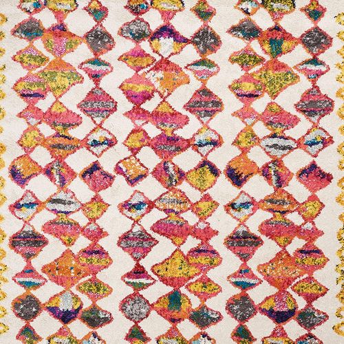Tapis Berbère 280x380 Tissé Motifs Tribaux Lyn5 Ourika à Multicolore