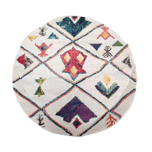 Tapis Berbère 280x380 Tissé Motifs Tribaux Lyn5 Ourika C Blanc