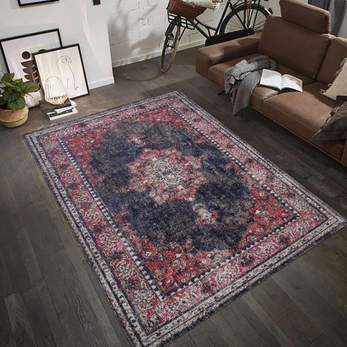 Tapis Extérieur 80x150 Tissé Kilim Rouge Et Brun Ozlem