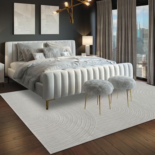 Tapis Intérieur Extérieur 200x280 En Relief Lyn14 Arc6el Gris Ton Sur Ton
