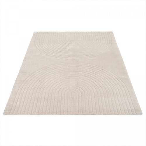 Tapis Salon Demilu 120x160 Cm Beige - Tapis Chambre Doux Et Soyeux