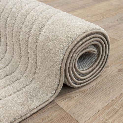 Tapis Salon Demilu 160x220 Cm Beige - Tapis Chambre Doux Et Soyeux