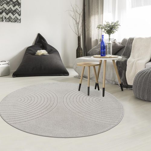 Tapis Rond Demilu  ∅ 120 Cm Gris Tapis Facile D'entretien Idéal Pour La Chambre