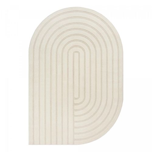 Tapis Salon Lyn9 Spiratro 160x230 Cm Crème - Tapis Forme Original En Relief