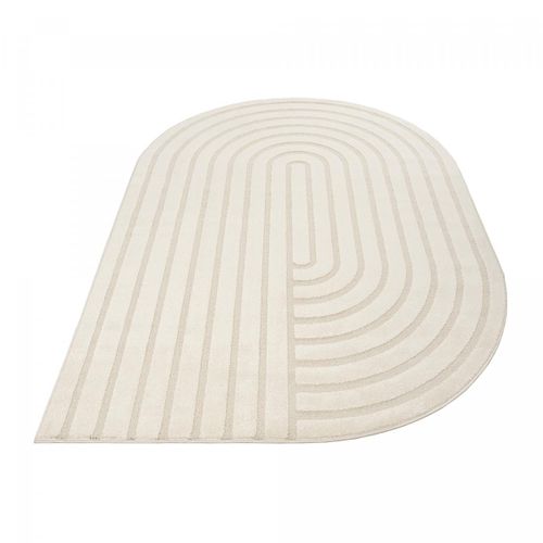 Tapis Salon Lyn9 Spiratro 160x230 Cm Crème - Tapis Forme Original En Relief