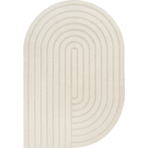 Tapis Salon Lyn9 Spiratro 160x230 Cm Crème - Tapis Forme Original En Relief