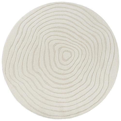 Tapis Rondlyn9 Spiratri  ∅ 200 Cm Crème Tapis Facile D'entretien Idéal Pour Le Salon