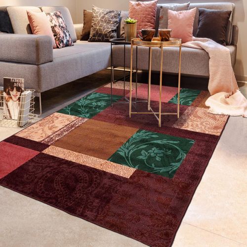 Tapis Open Space 133x190 Tissé Rose Rectangle Isparta Patchwork