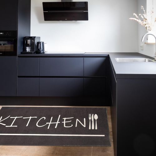 Tapis De Cuisine 50x180 Kita Noir, Facile D'entretien