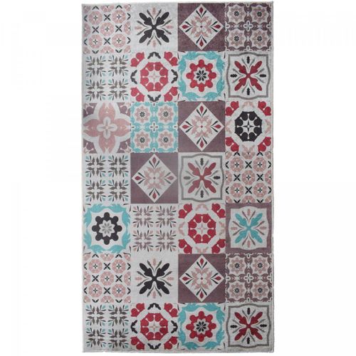 Tapis De Couloir 70x200 Rouge Et Bleu , Facile D'entretien Lyn11 Caroment B