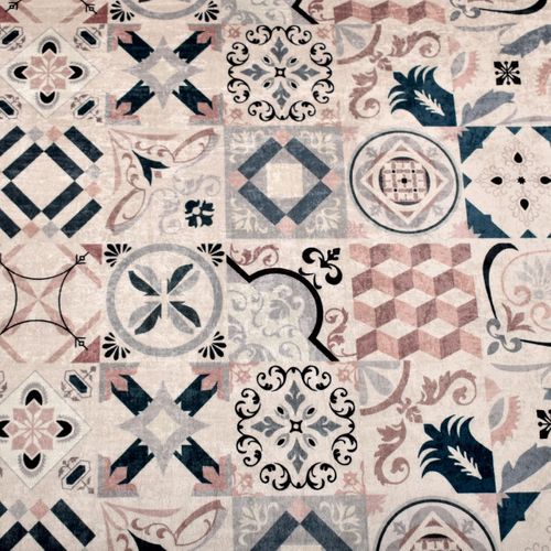 Tapis De Cuisine 50x180 Marron Et Bleu , Facile D'entretien Lyn11 Caroment A