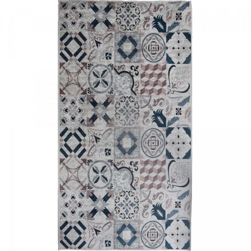 Tapis De Chambre 120x170 Marron Et Bleu , Facile D'entretien Lyn11 Caroment A
