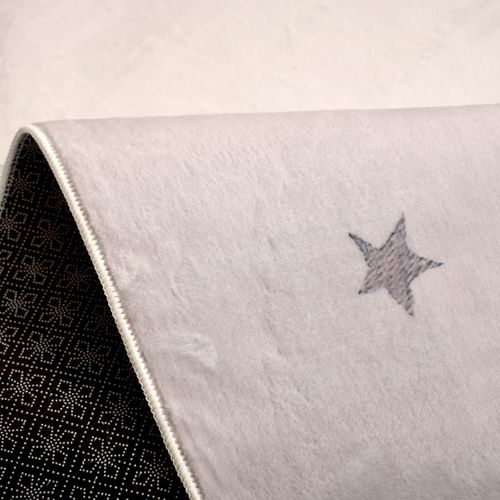 Tapis Enfant 120x170 Bear Gris, Très Doux Et Facile D'entretien