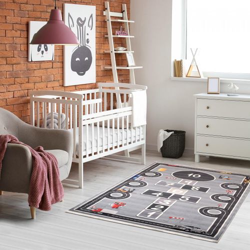 Tapis Enfant 200x290 Marel Gris, Très Doux Et Facile D'entretien
