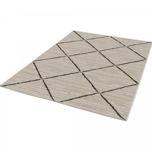 Tapis Extérieur 120x170 Tissé Kilim Gris Et Noir Enanta 2