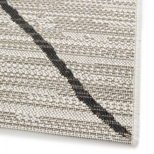 Tapis Extérieur 120x170 Tissé Kilim Gris Et Noir Enanta 2
