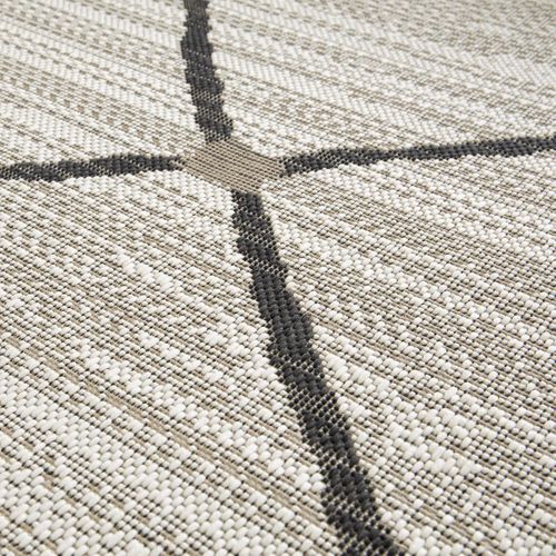 Tapis Extérieur 120x170 Tissé Kilim Gris Et Noir Enanta 2