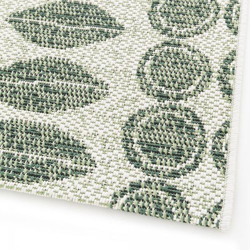 Tapis Extérieur 80x150 Tissé Kilim Vert Et Crème Casada 1