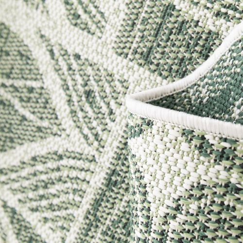 Tapis Extérieur 80x150 Tissé Kilim Vert Et Crème Casada 1