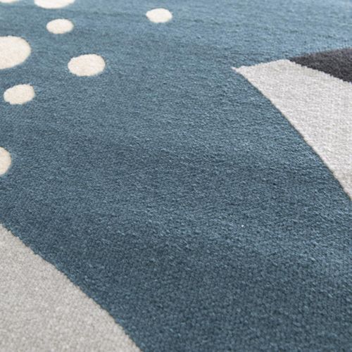 Tapis Enfant 120x170 Rectangle Tissé Gris Et Jaune Flarine 6