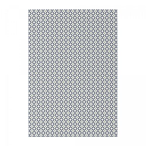 Tapis Extérieur 80x150 Tissé Kilim Blanc Et Bleu Casada 12
