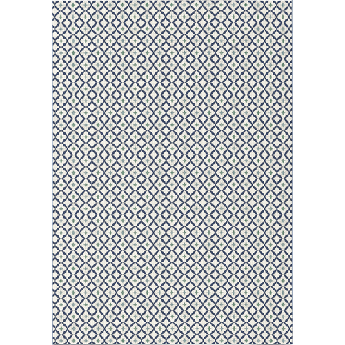 Tapis Extérieur 80x150 Tissé Kilim Blanc Et Bleu Casada 12