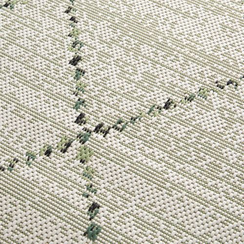 Tapis Extérieur 160x230 Tissé Kilim Crème Et Vert Casada 18