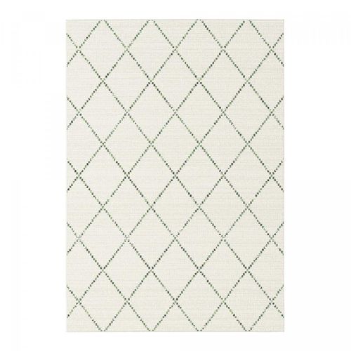 Tapis Extérieur 160x230 Tissé Kilim Crème Et Vert Casada 18