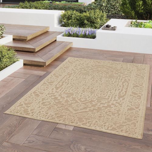 Tapis Extérieur 120x170 Tissé Kilim Crème Lumiere 5