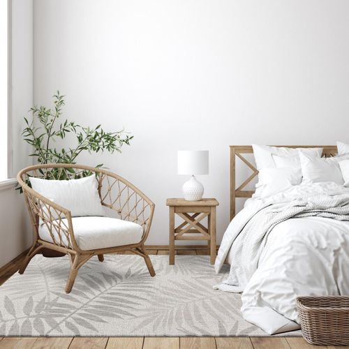 Tapis Extérieur 80x150 Tissé Kilim En Pet Gris Clair Et Gris Foncé Serene 3