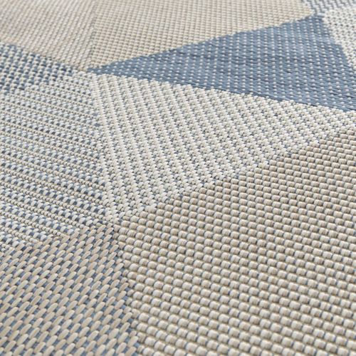 Tapis Extérieur 80x150 Tissé Kilim Bleu Et Gris Oulence 3