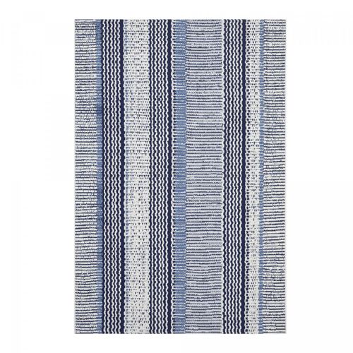 Tapis Extérieur 80x150 Tissé Kilim Bleu Et Noir Oulence 4