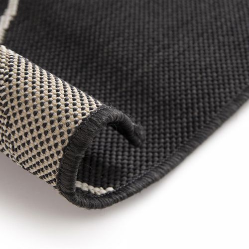 Tapis Extérieur 160x213 Tissé Kilim Noir Et Blanc Enanta 2