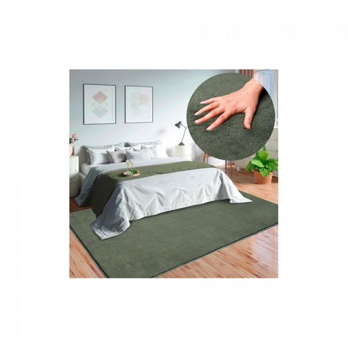 Tapis Cuisine 120x160 Lyn10 Lavable Vert Uni, Tapis Shaggy à Longs Poils