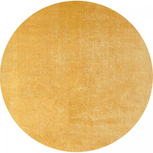 Tapis Rond Salon Ø200cm Lyn10 Lavable Or Uni, Tapis Shaggy à Longs Poils