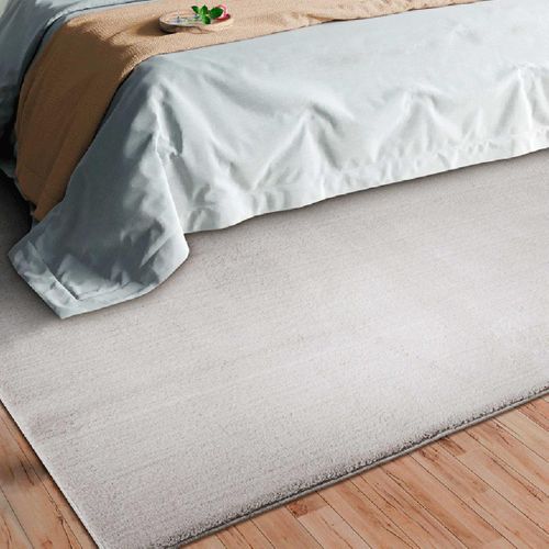 Tapis Salon 160x220 Lyn10 Lavable Argent Uni, Tapis Shaggy à Longs Poils