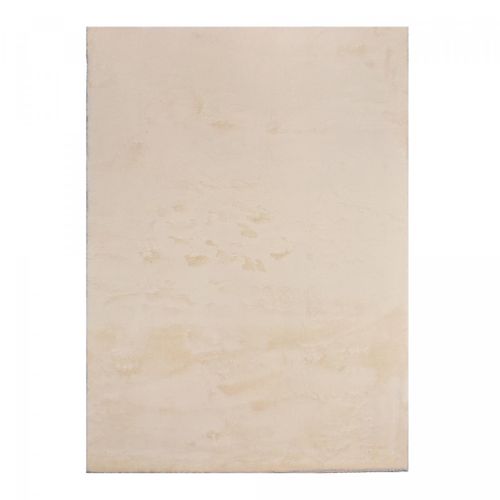 Tapis Chambre 140x200 Lyn10 Lavable Beige Uni, Tapis Shaggy à Longs Poils