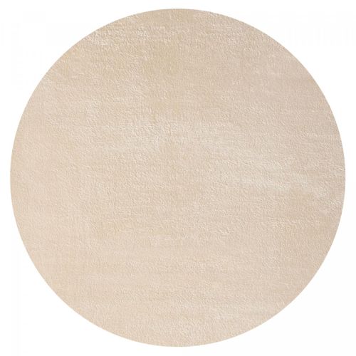 Tapis Salon 200x200 Lyn10 Lavable Beige Uni, Tapis Shaggy à Longs Poils