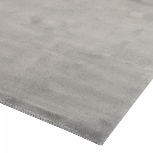 Tapis Couloir 80x300 Lyn10 Lavable Gris Uni, Tapis Shaggy à Longs Poils