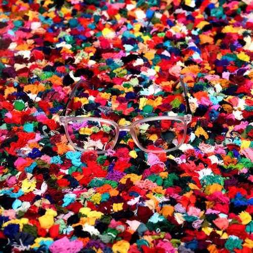 Tapis Chambre 120 X 170 Cm, Multicolore, Rouge, Bleu, Coton Tissé Main, Motif Abstrait, Zingari