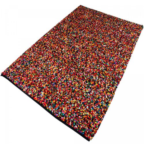 Tapis Salon 200 X 290 Cm, Multicolore, Coton Tissé Main Pour Un Toucher Naturel, Structure En Relief