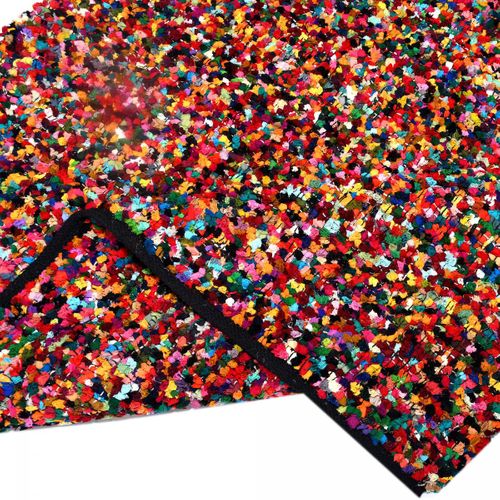 Tapis Salon 200 X 290 Cm, Multicolore, Coton Tissé Main Pour Un Toucher Naturel, Structure En Relief