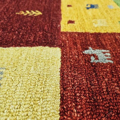 Tapis Salon 160 X 230 Cm, Multicolore Bleu Rouge, Laine Noble, Structure Chaleureuse, Myla