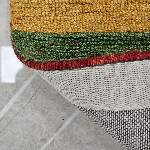 Tapis Salon 160 X 230 Cm, Multicolore Bleu Rouge, Laine Noble, Structure Chaleureuse, Myla