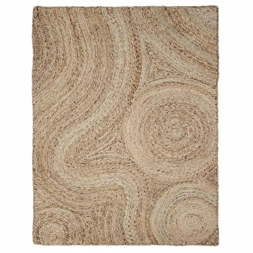 Tapis Chambre 120 X 170 Cm, Jute Tissé à Main, Motif Rond, Design, Nibna
